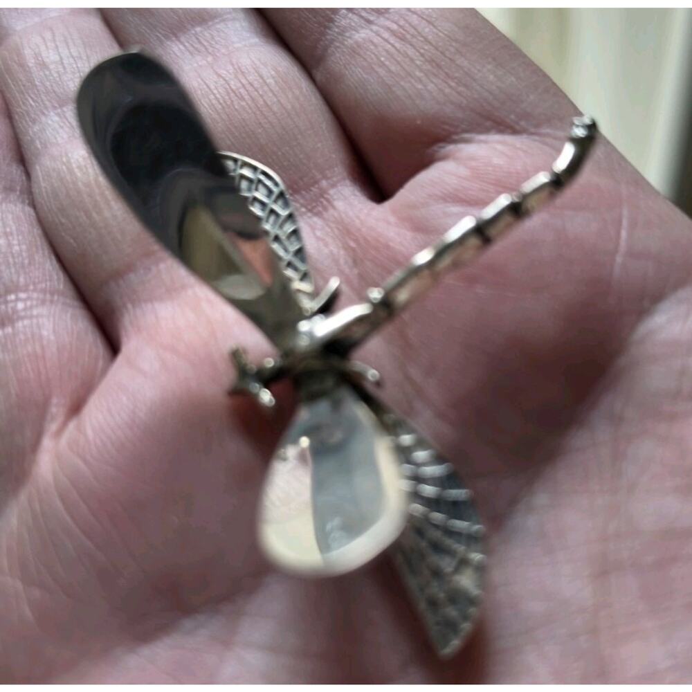 Vintage Mexico Sterling Silver Dragonfly Brooch Pin 1.5" - Picture 2 of 6